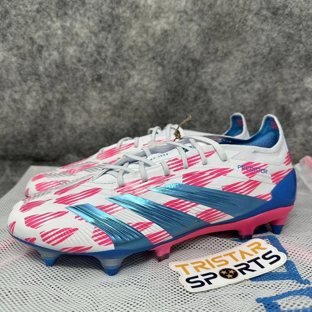 Adidas Predator Elite SG Soccer Cleats Mens Size 7 White Pink Blue IF6325